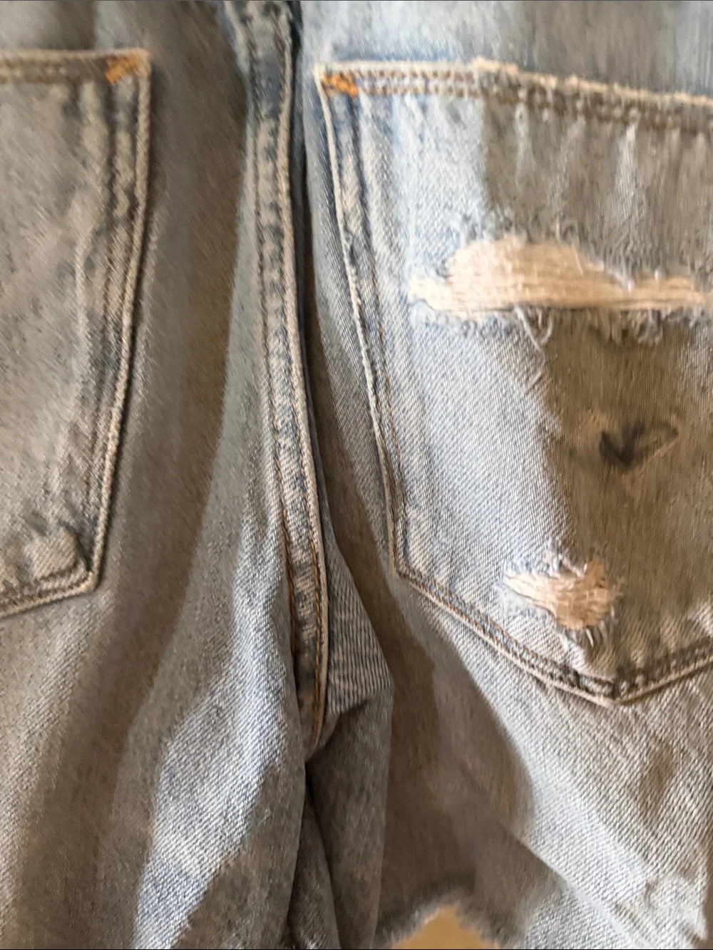 Light Blue Distressed Denim Short- Hudson overalls!!!